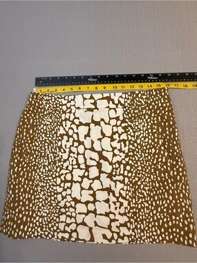 J. Crew Brown and White Printed Mini Skirt
